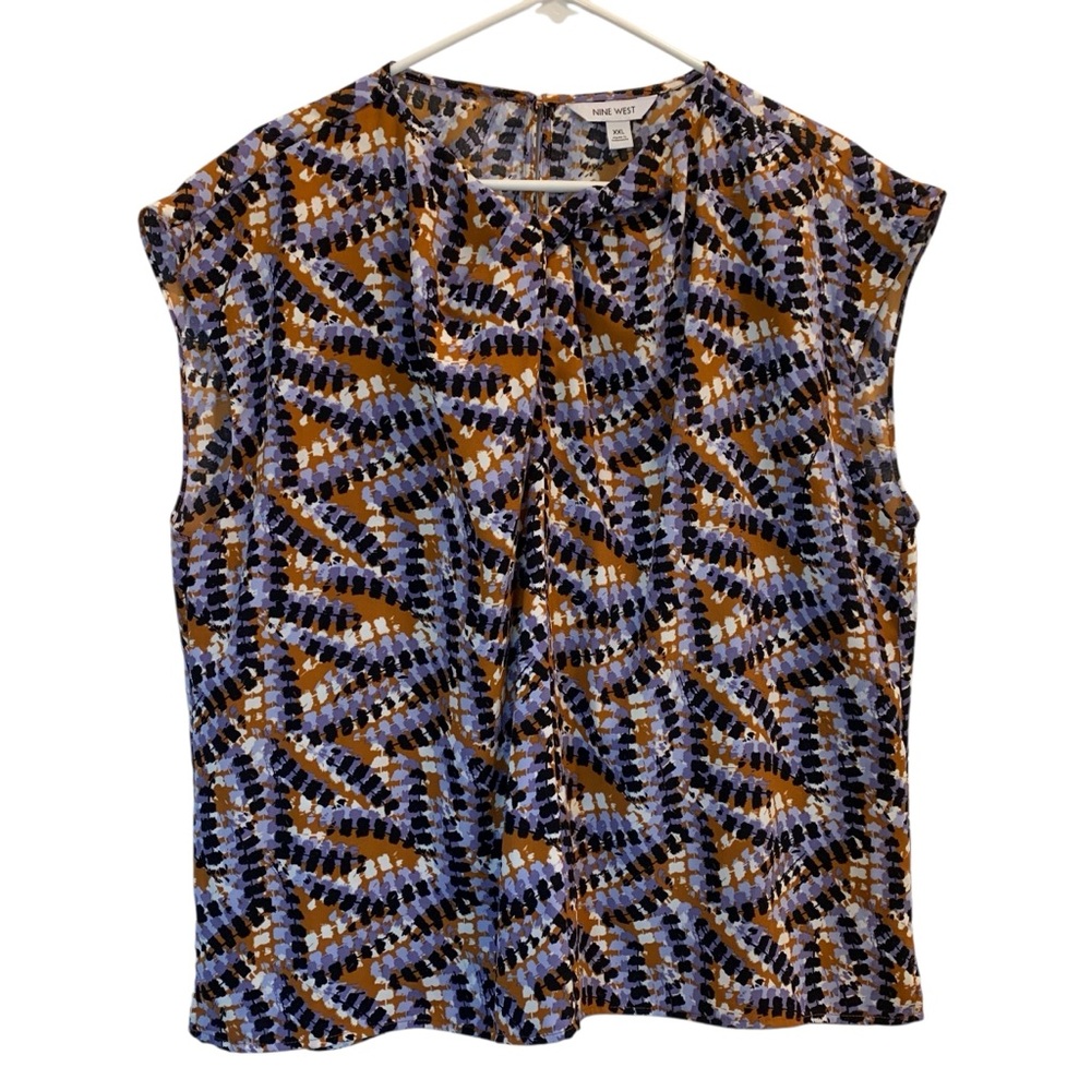 Nine West Blouse Sleeveless with Pretty Twist at the Neck Size XXL